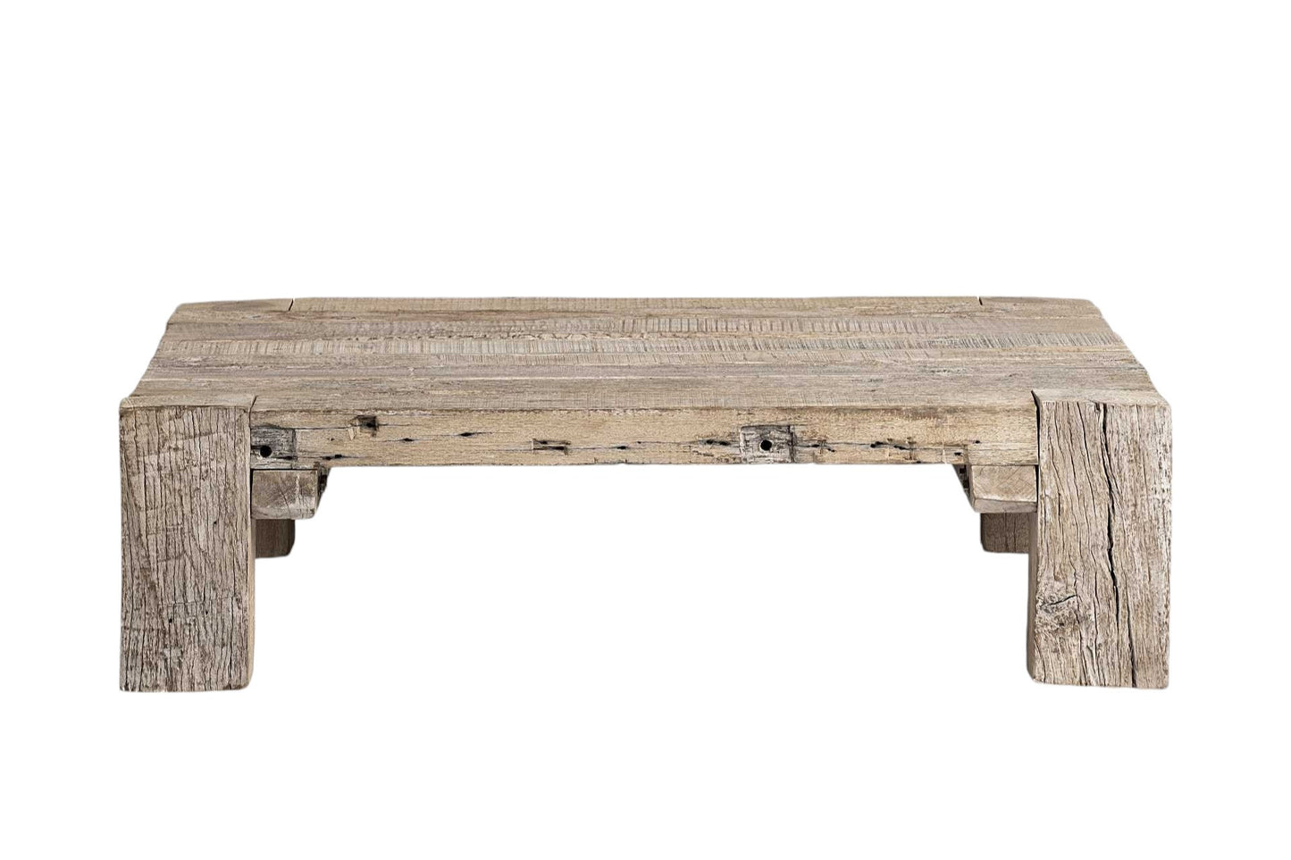 Natural Wood Distressed Coffee Table image 5