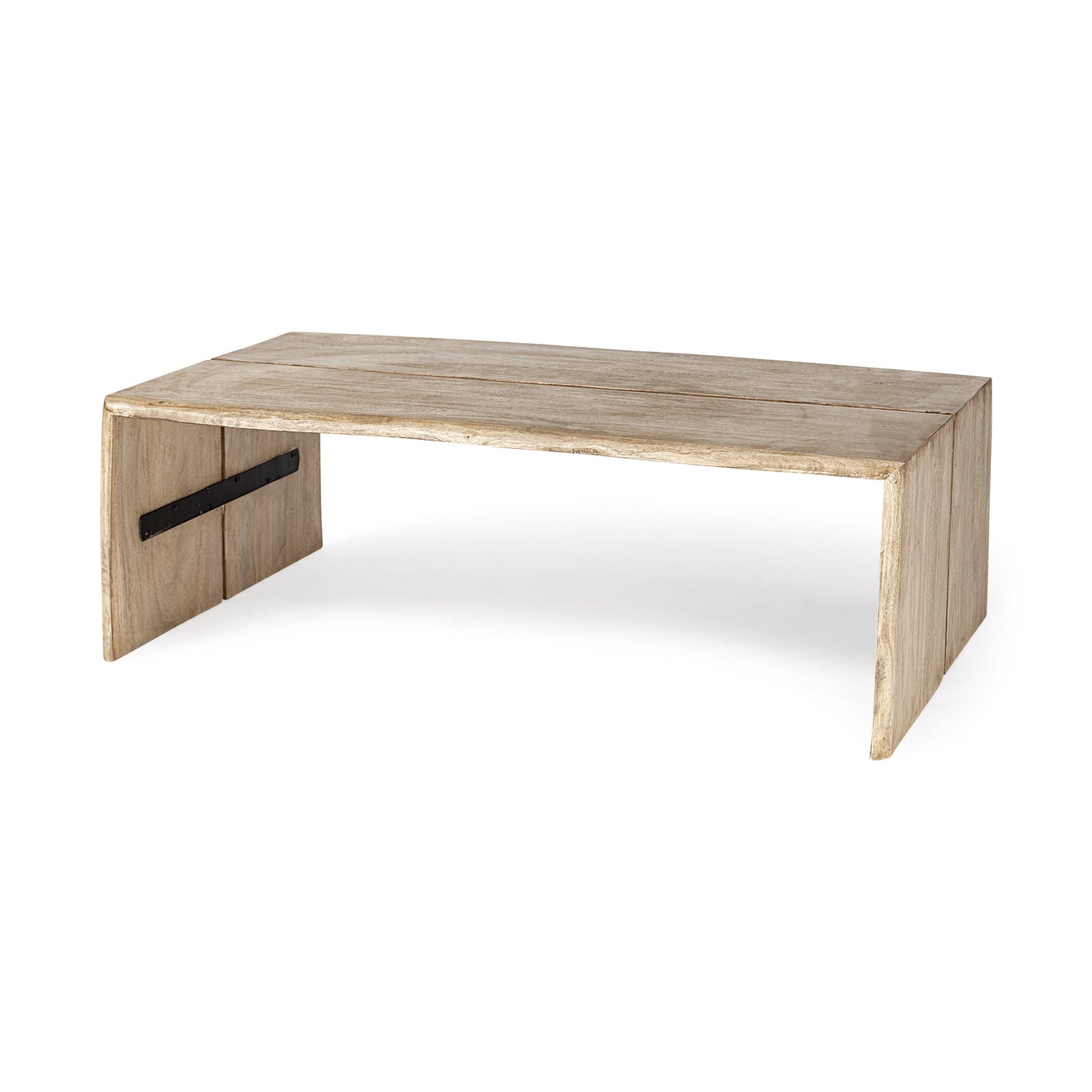 Rectangular Solid Wood Top & Base Coffee Table
