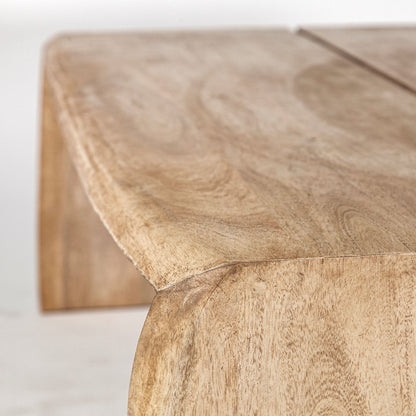 Rectangular Solid Wood Top & Base Coffee Table