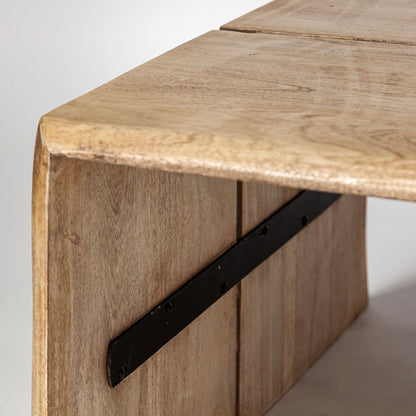Rectangular Solid Wood Top & Base Coffee Table
