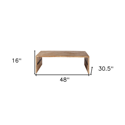 Brown Solid Wood Coffee Table image 9