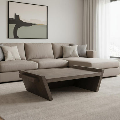 Brown Wood Coffee Table image 1