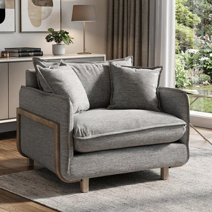 Gray Linen Arm Chair
