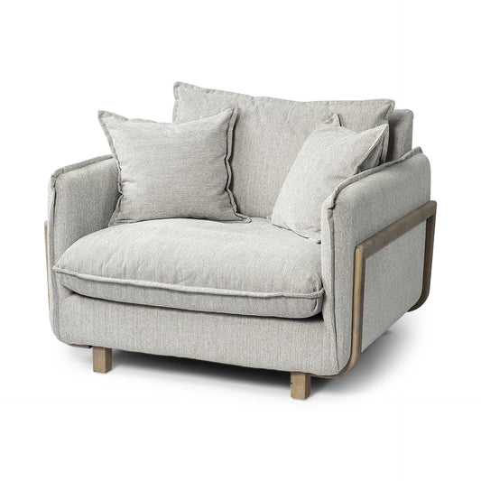 Gray & Brown Fabric Club Chair