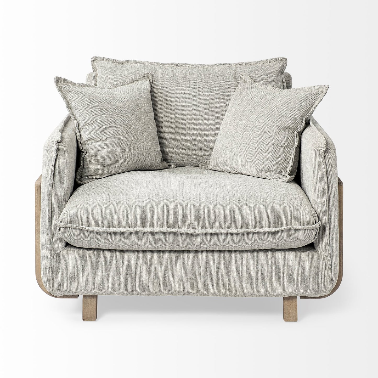Gray & Brown Fabric Club Chair