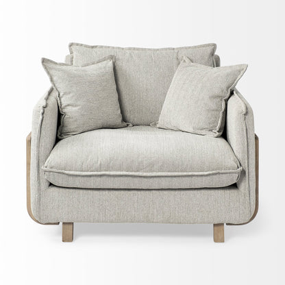 Gray & Brown Fabric Club Chair