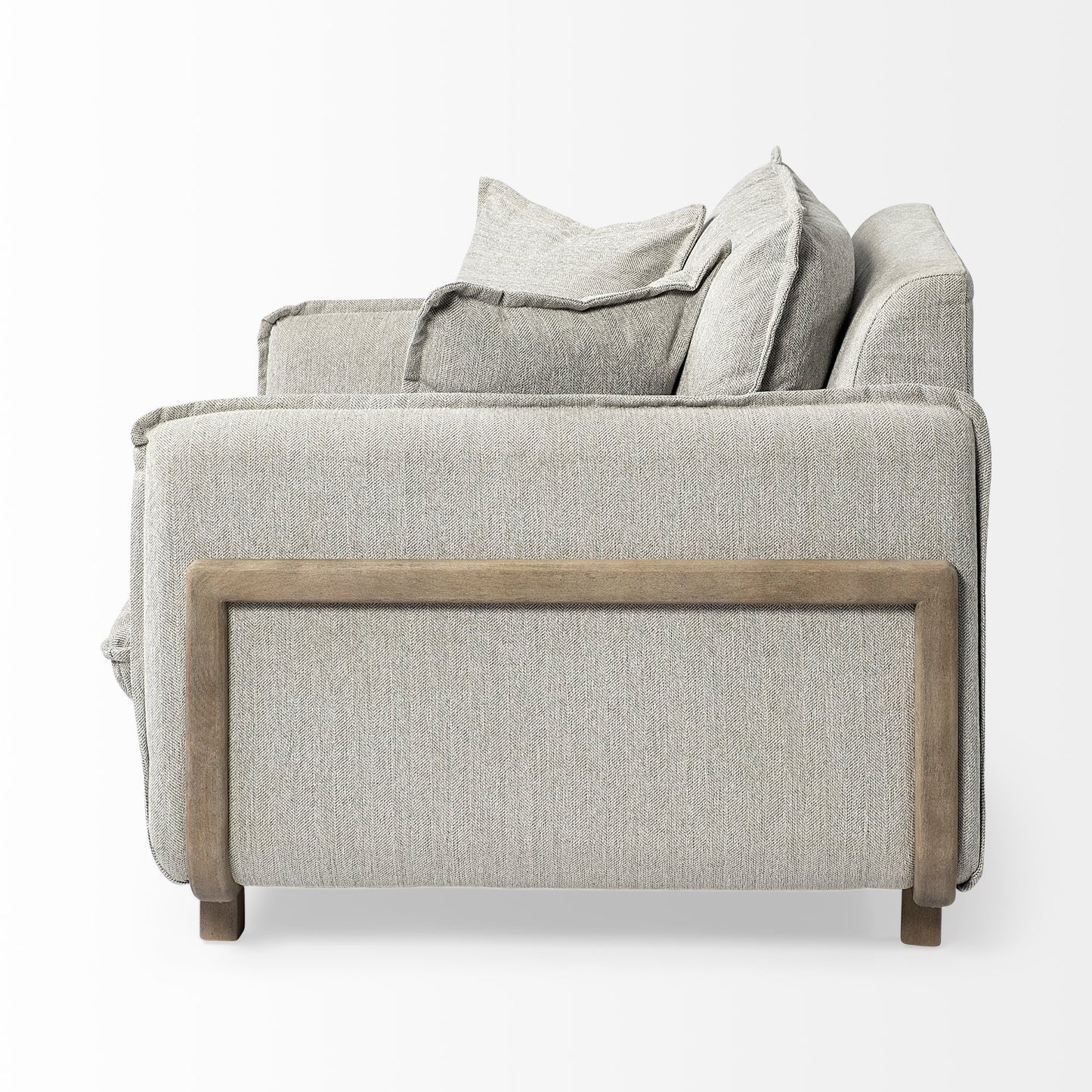 Gray & Brown Fabric Club Chair