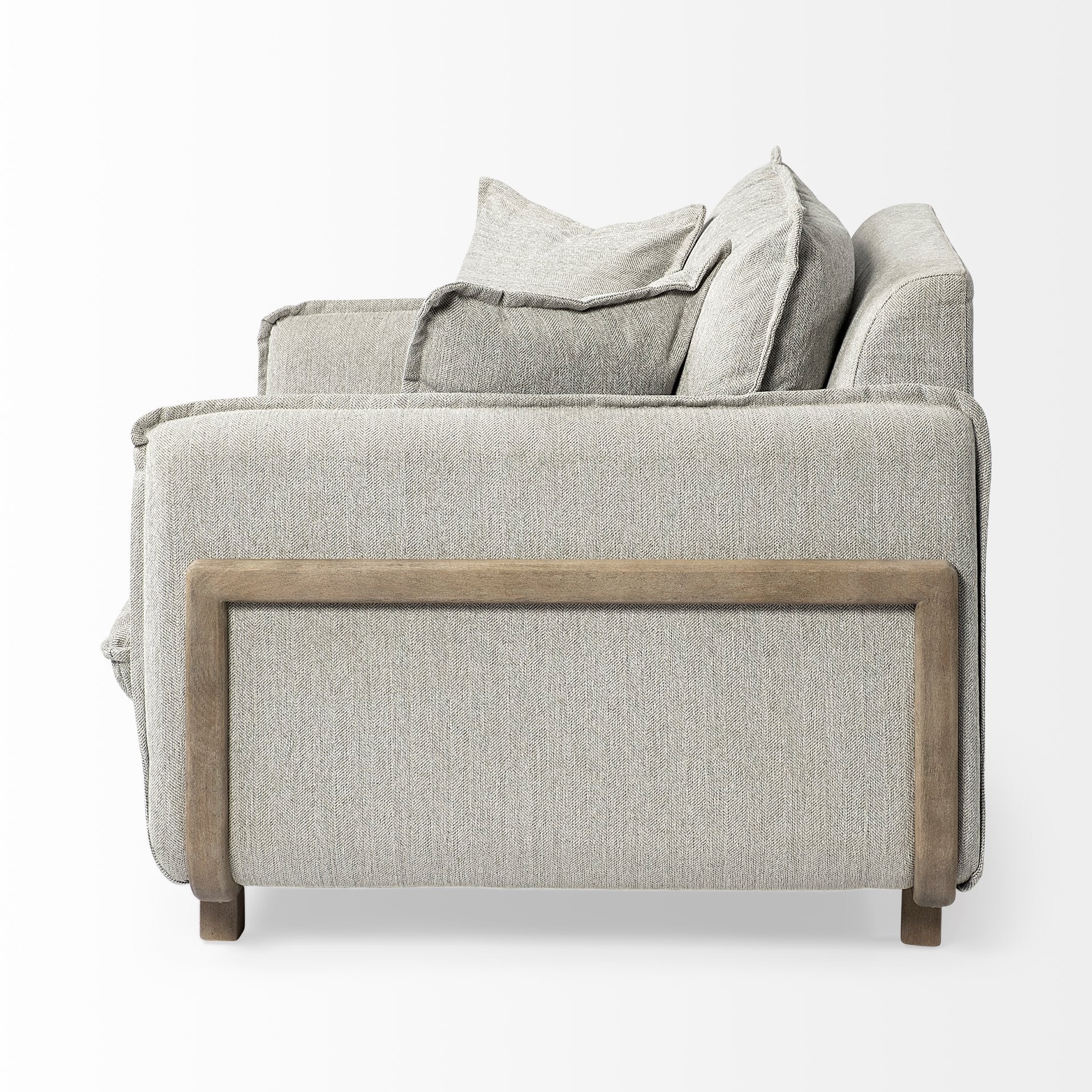 Gray & Brown Fabric Club Chair