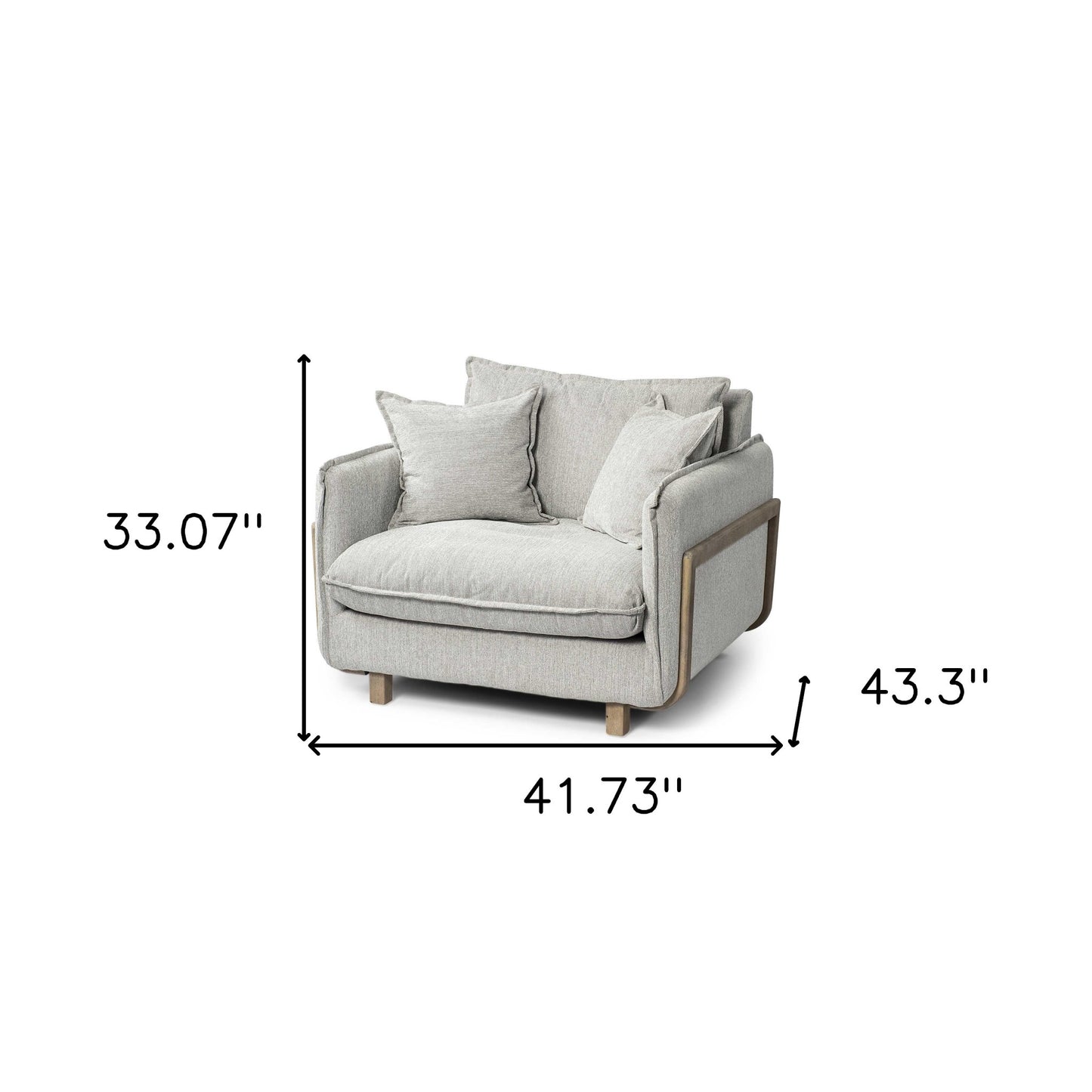 Gray & Brown Fabric Club Chair