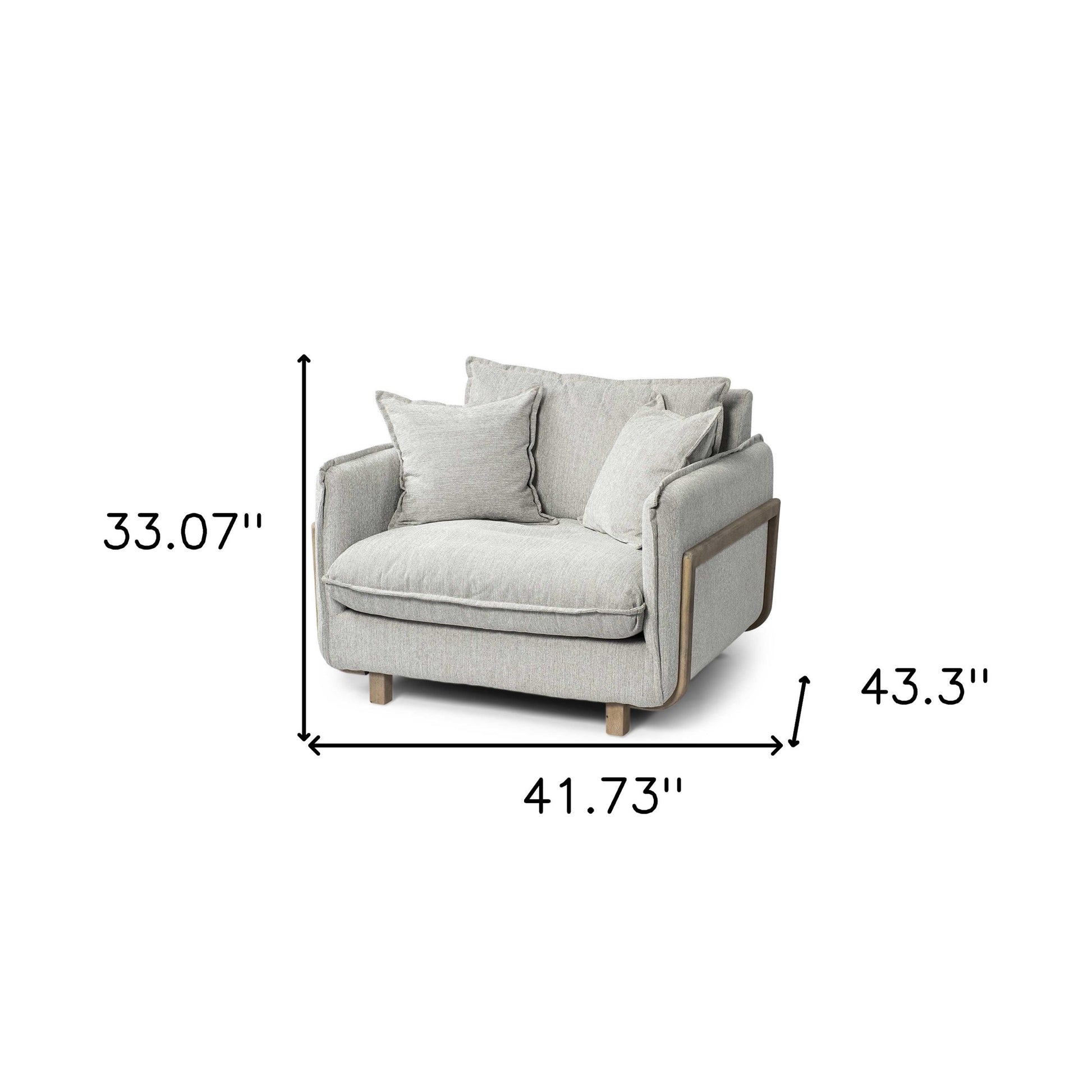 Gray & Brown Fabric Club Chair