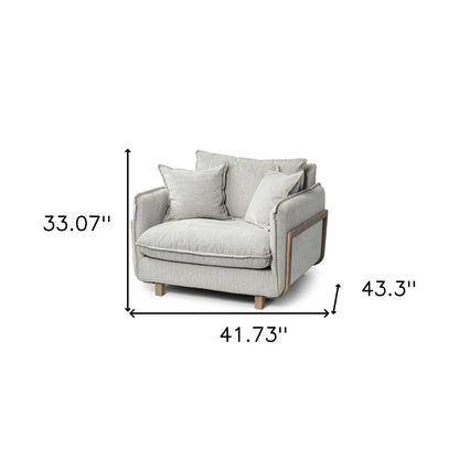 Gray & Brown Fabric Club Chair