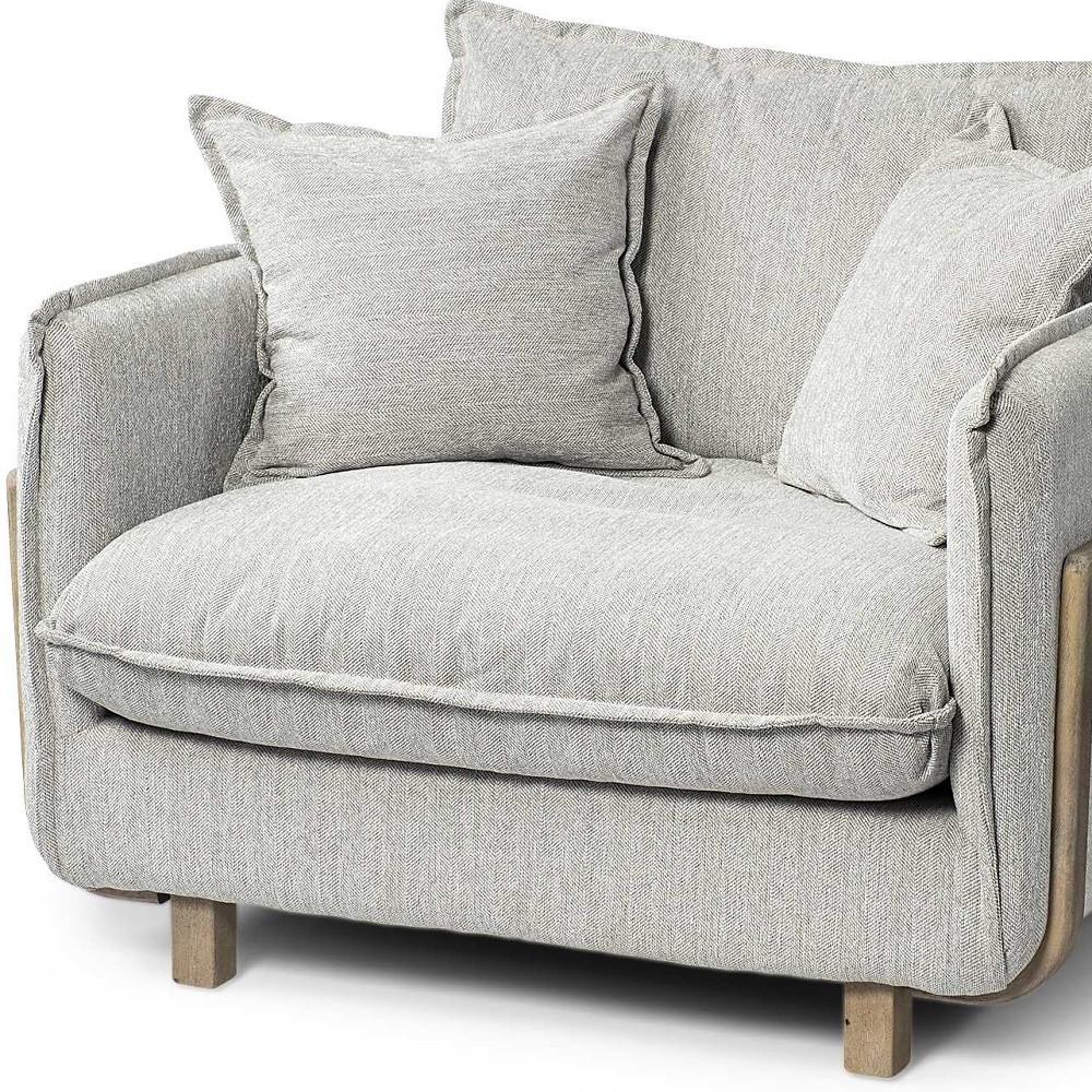 Gray & Brown Fabric Club Chair