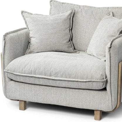 Gray & Brown Fabric Club Chair