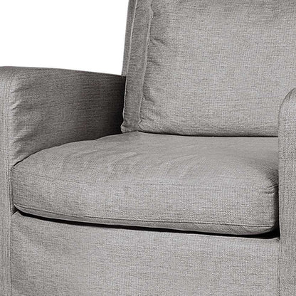 Gray & Brown Linen Arm Chair