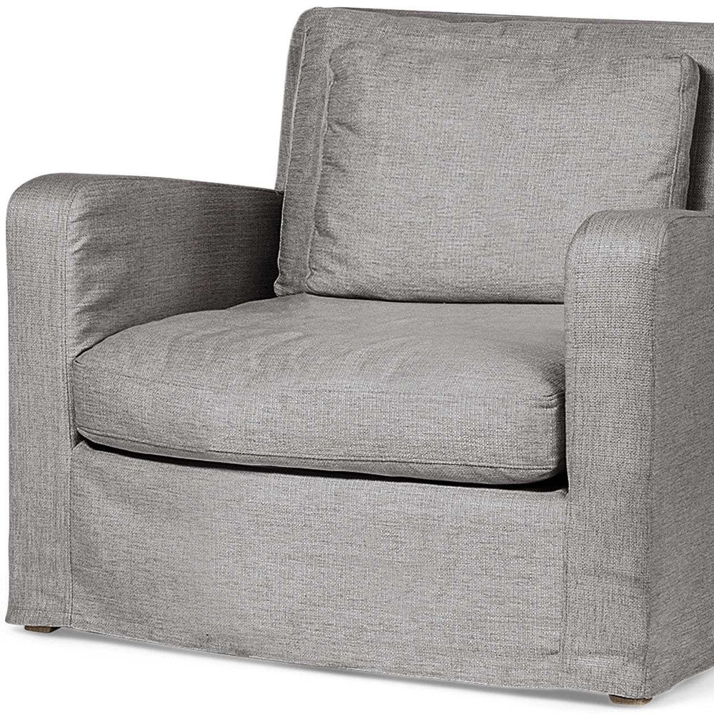 Theo Gray & Brown Linen Arm Chair