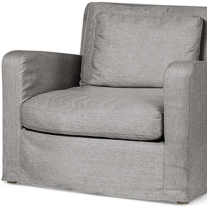 Theo Gray & Brown Linen Arm Chair
