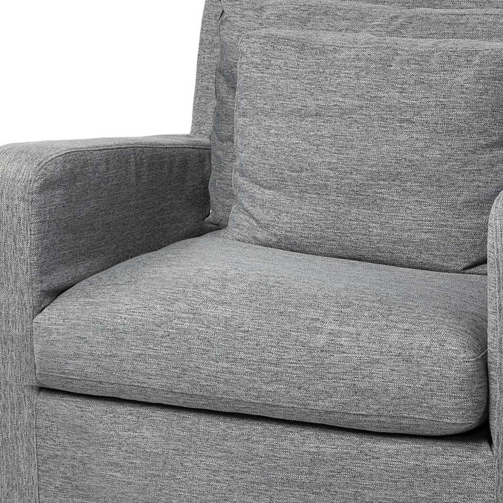 Weston Gray & Brown Linen Arm Chair