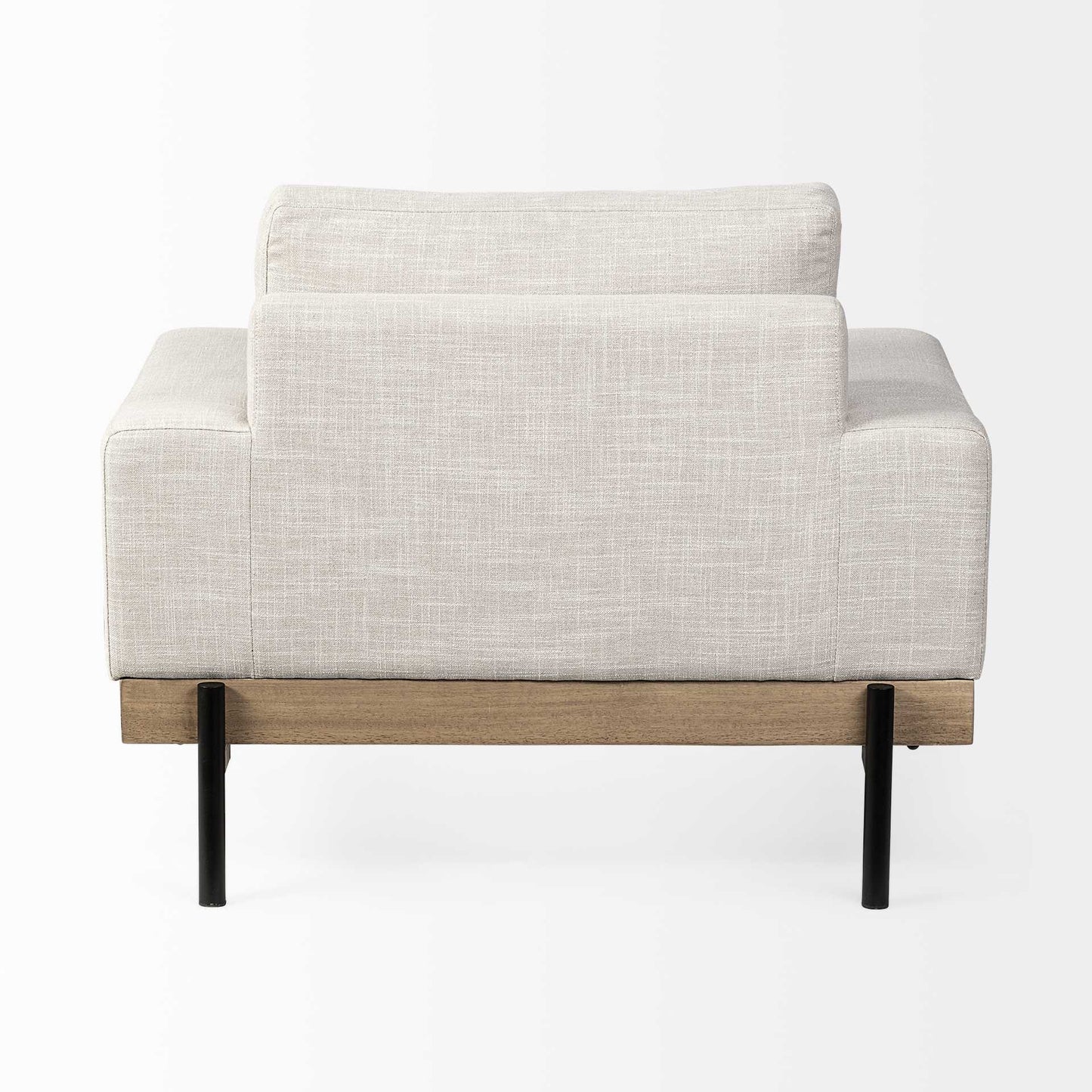 Cream & Black Fabric Arm Chair