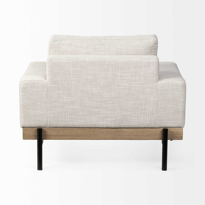 Cream & Black Fabric Arm Chair