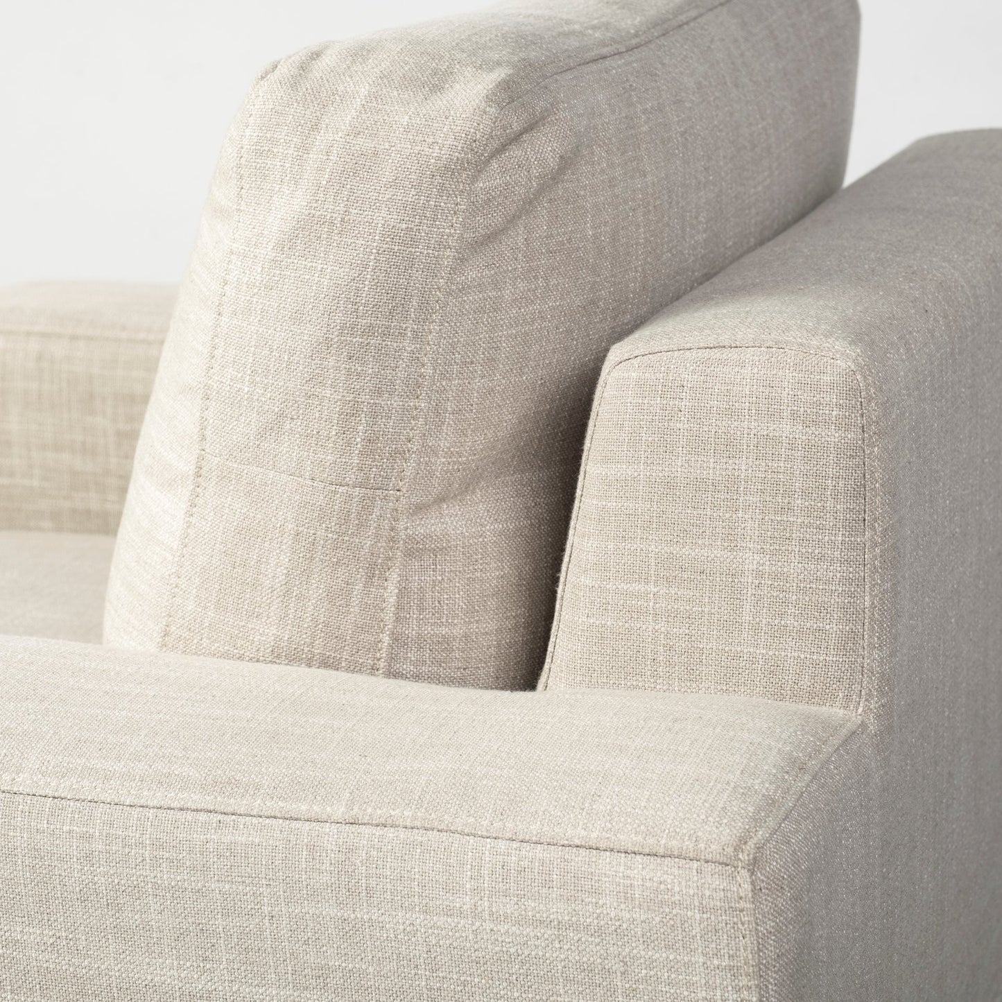 Cream & Black Fabric Arm Chair