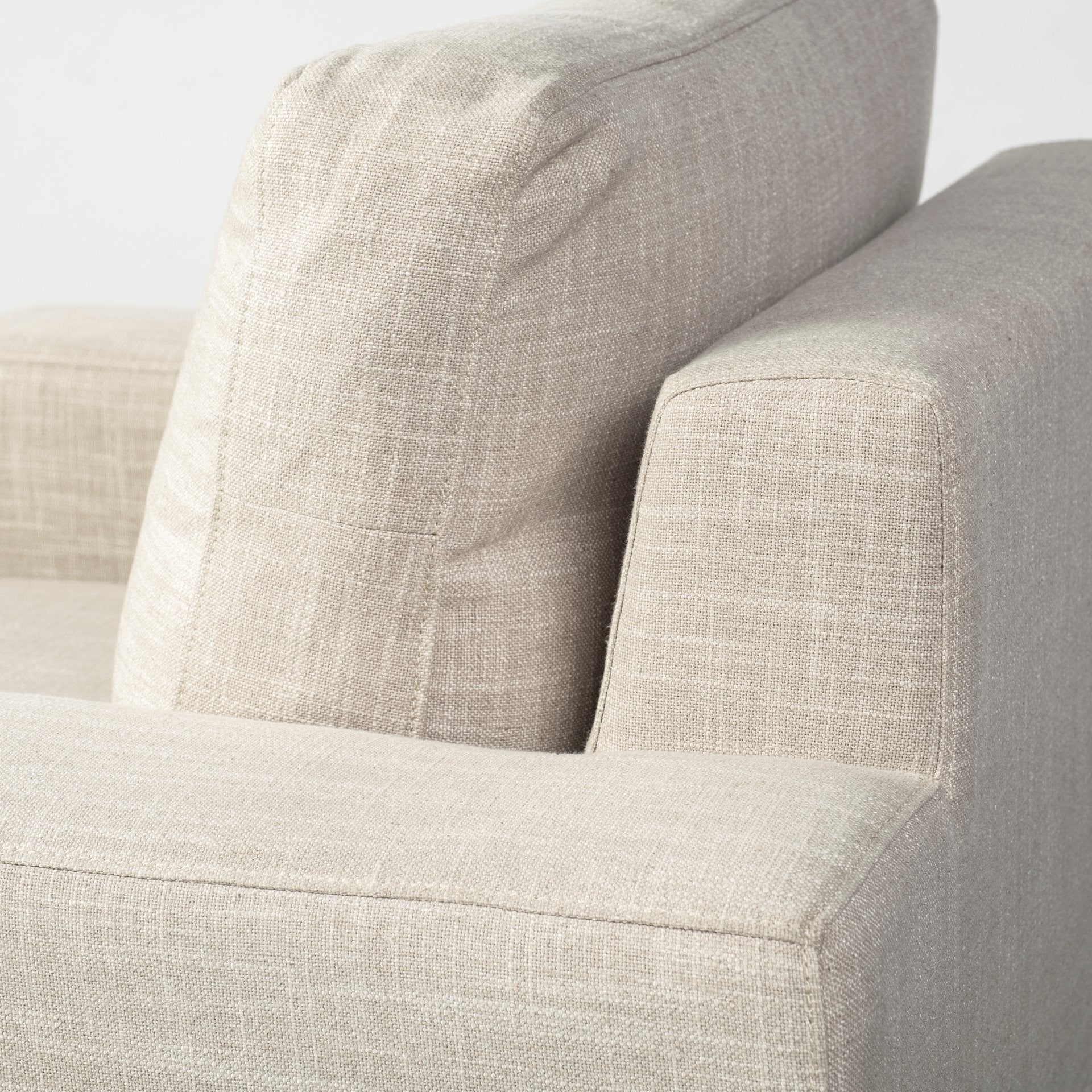 Cream & Black Fabric Arm Chair