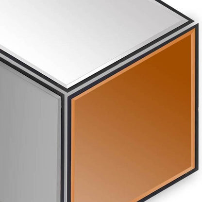 Gray Hexagon Metal Framed Mirror Set