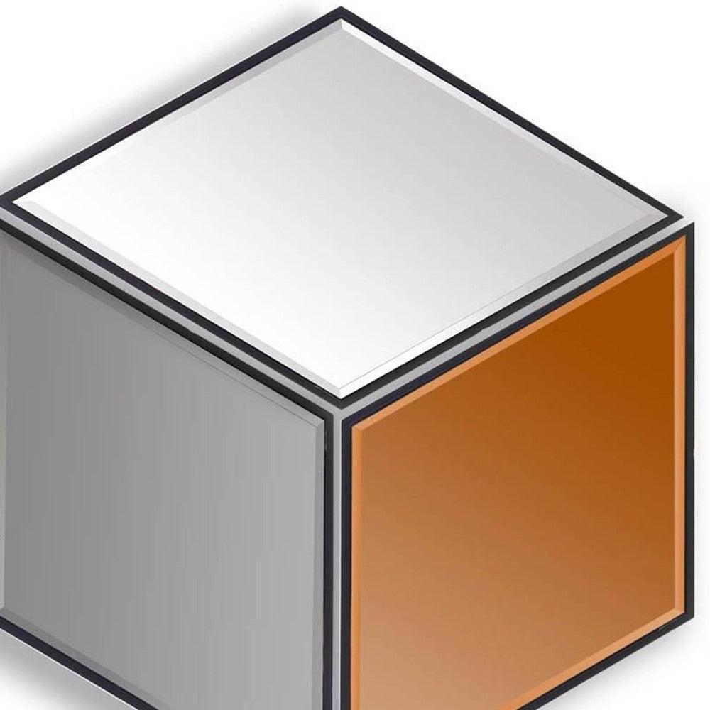 Gray Hexagon Metal Framed Mirror Set