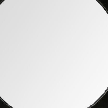 Black Cog Round Metal Frame Wall Mirror