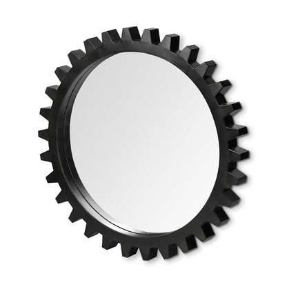 Round Black Metal Frame Wall Mirror