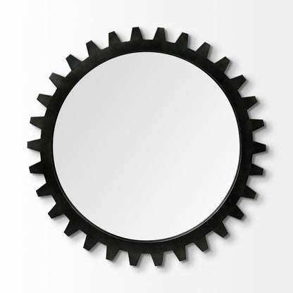 Round Black Metal Frame Wall Mirror