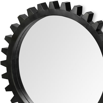 Round Black Metal Frame Wall Mirror
