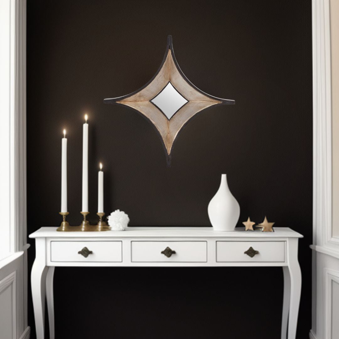 Dark Brown Diamond Accent Mirror