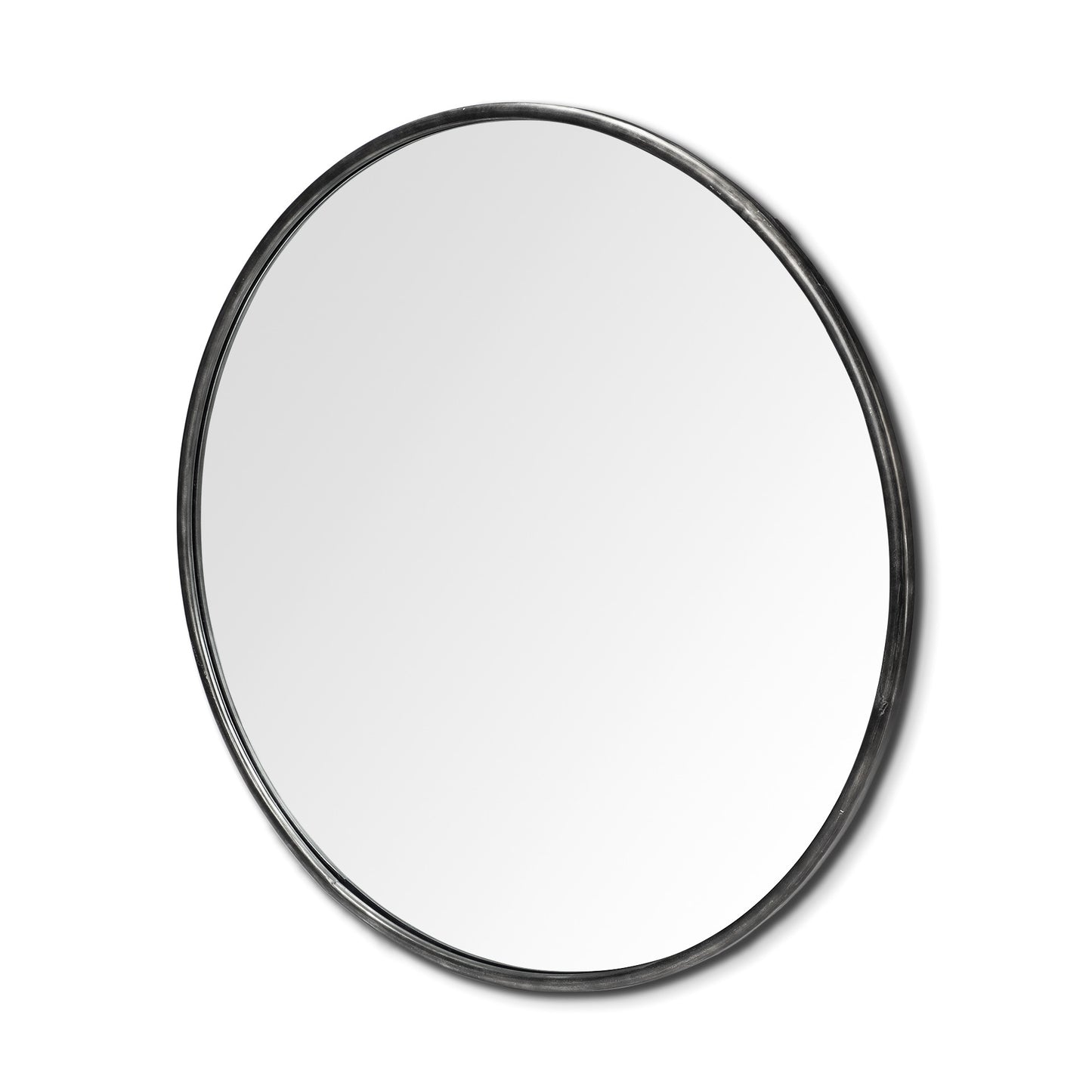 Round Black Metal Frame Wall Mirror