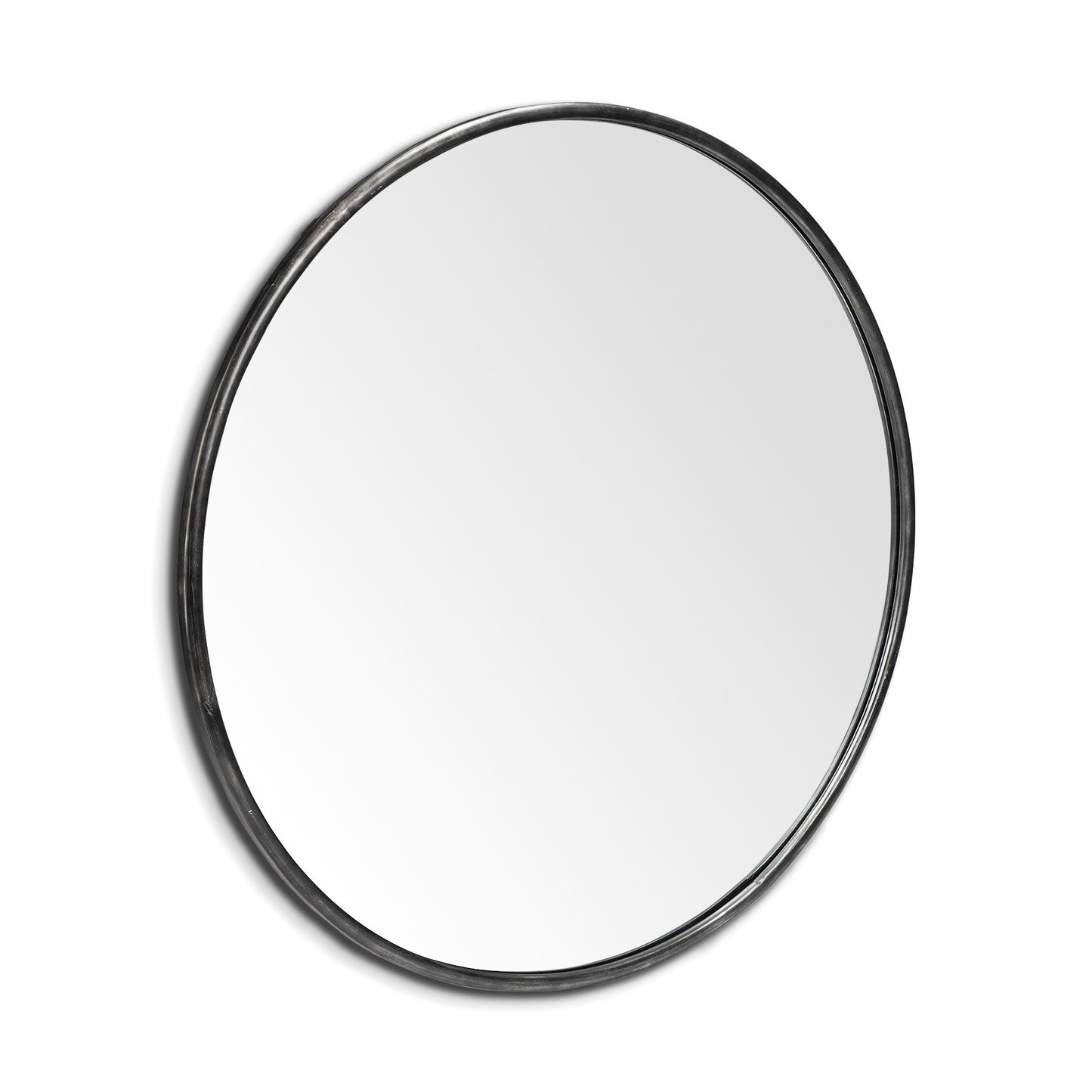 Round Black Metal Frame Wall Mirror