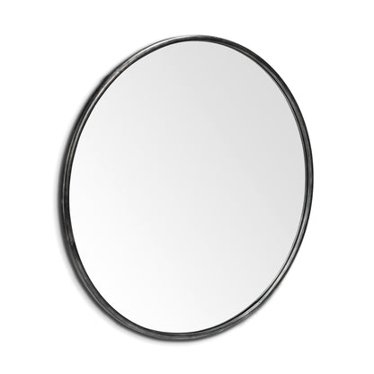Round Black Metal Frame Wall Mirror