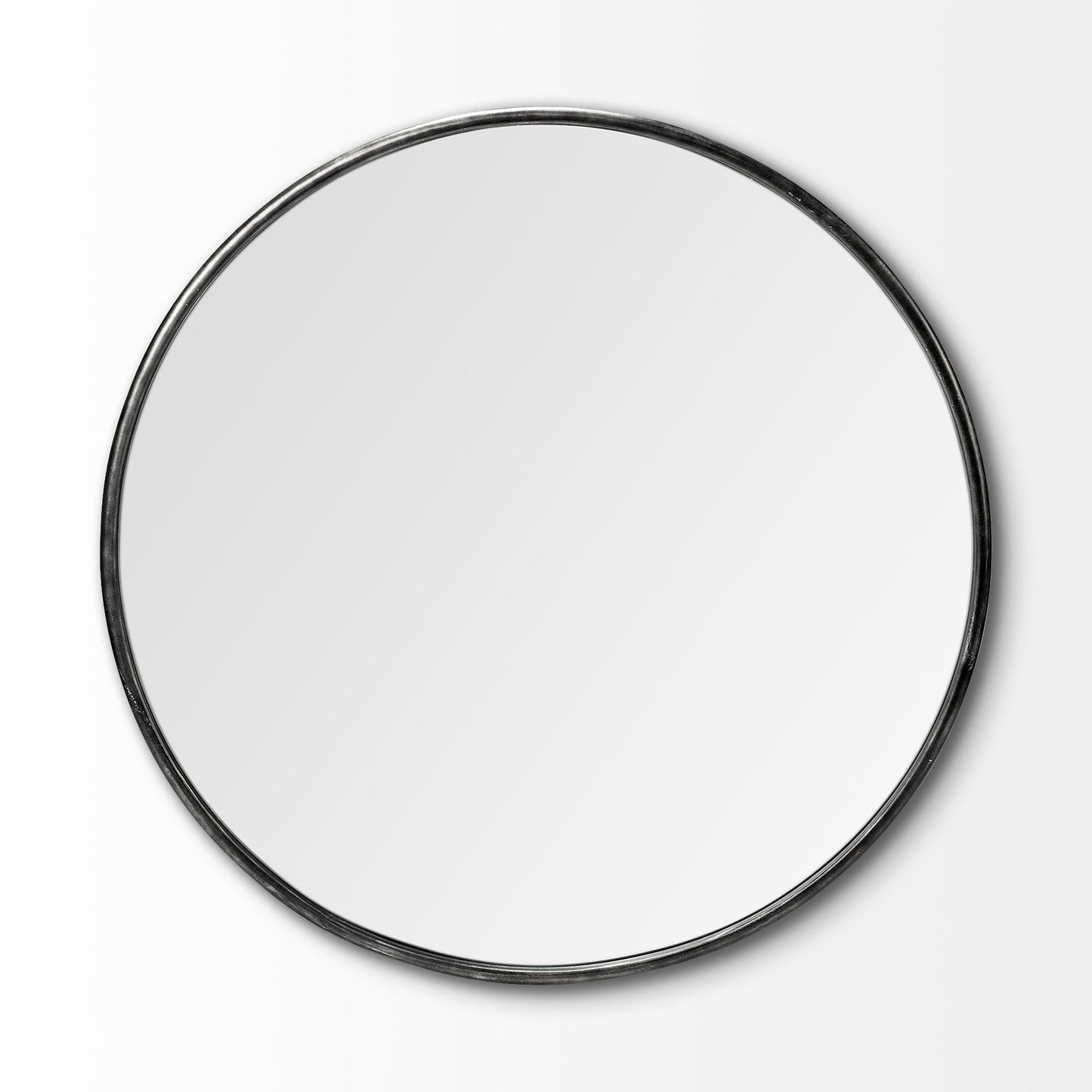 Round Black Metal Frame Wall Mirror