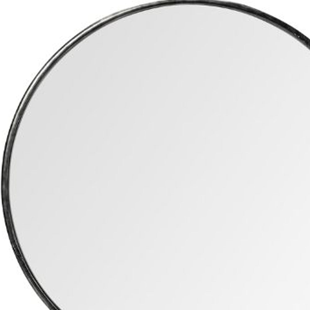 Round Black Metal Frame Wall Mirror