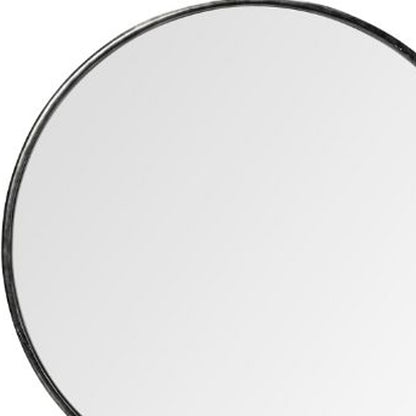 Round Black Metal Frame Wall Mirror