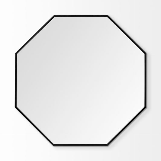 Black Octagon Metal Framed Bathroom Vanity Mirror