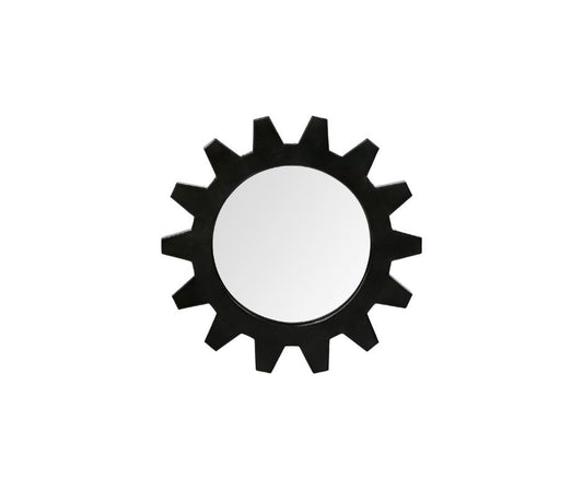 Cog  Round Black Metal Frame Wall Mirror