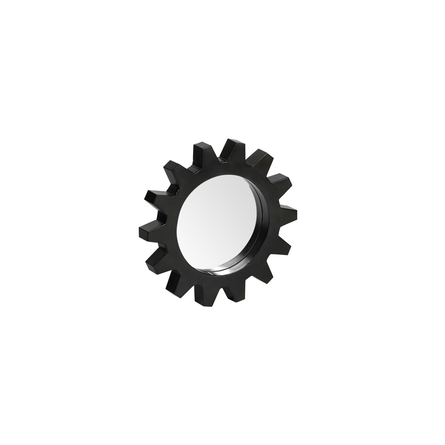 Cog  Round Black Metal Frame Wall Mirror