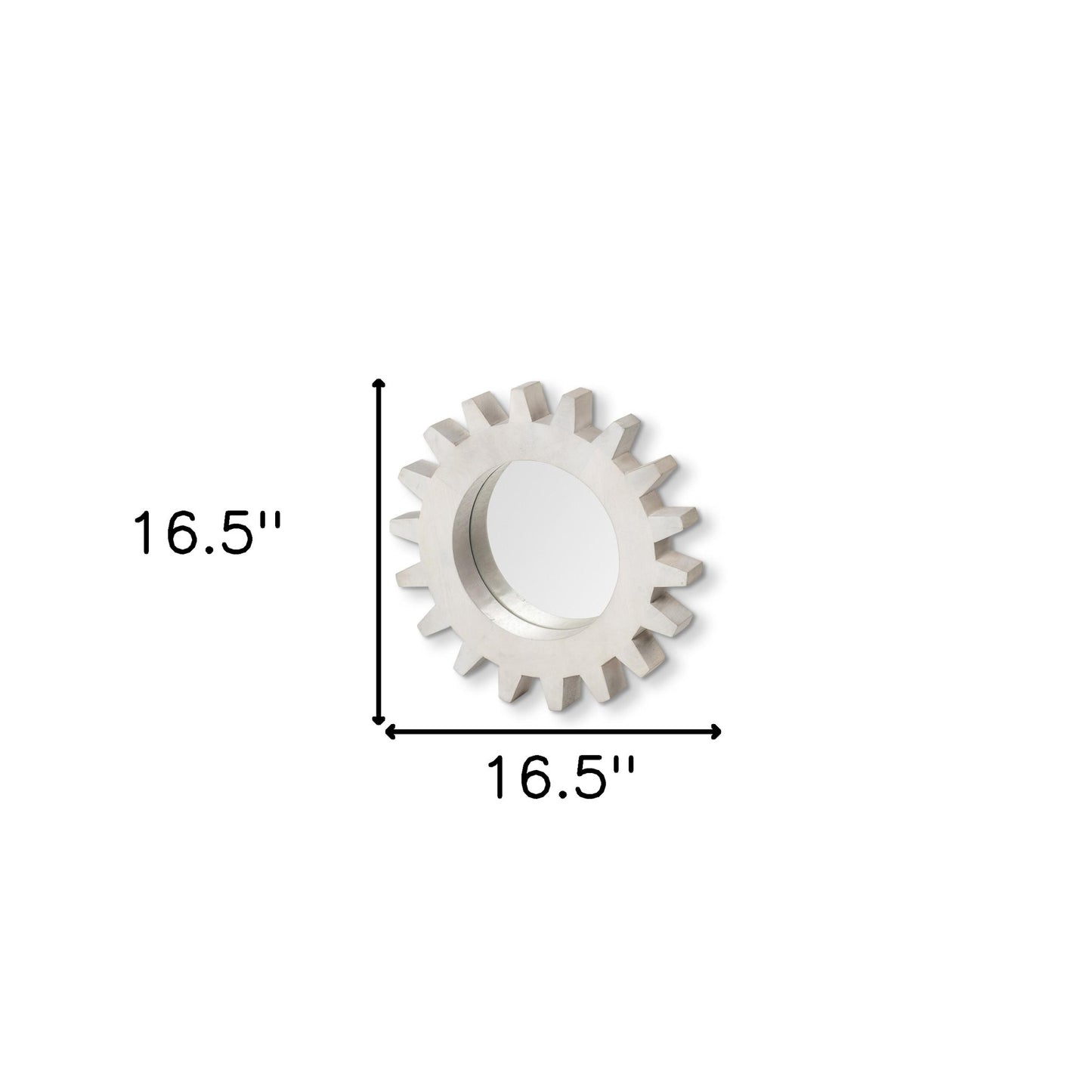 Cog  Round White Wood Frame Wall Mirror