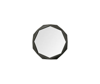 Octagon Black Wood Frame Wall Mirror