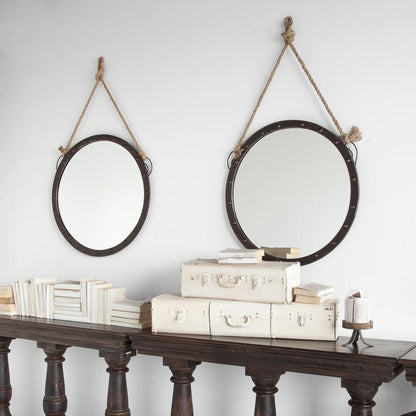 Round Metal Frame Wall Mirror