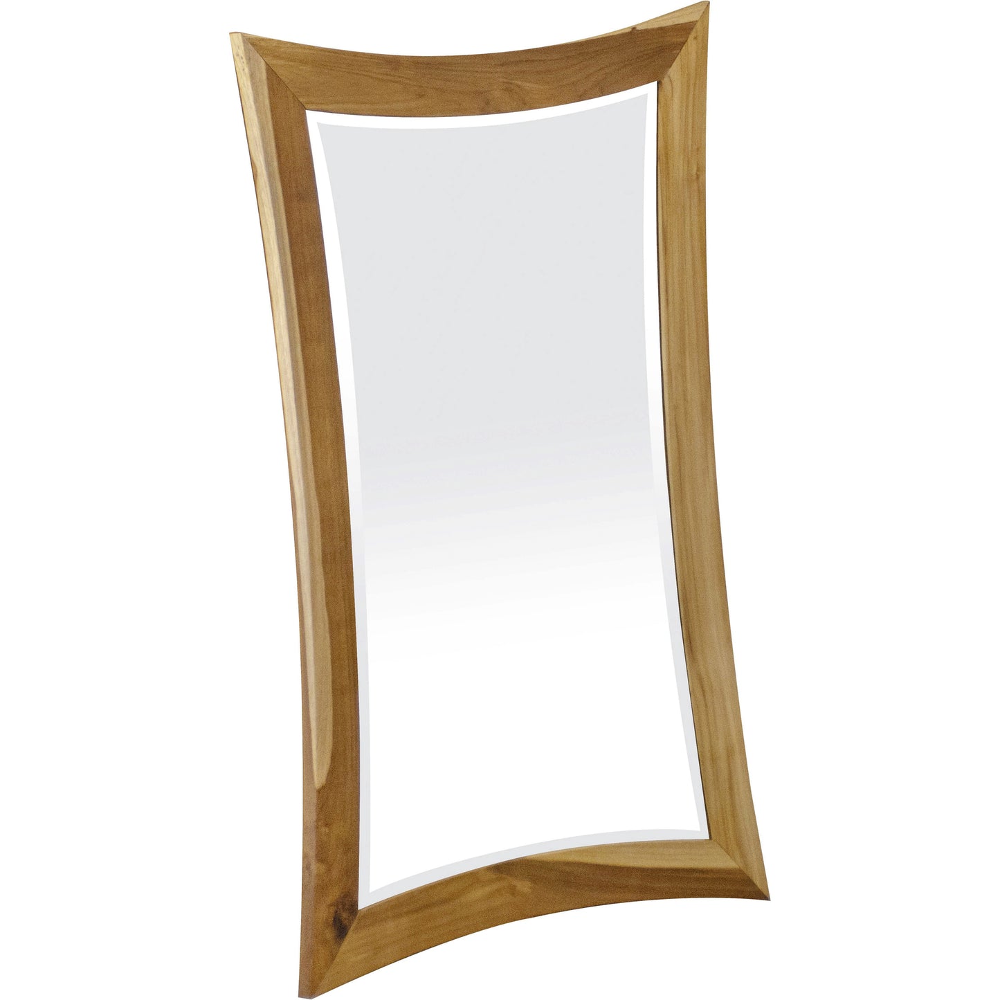 Brown Abstract Wood Framed Bathroom Vanity Mirror