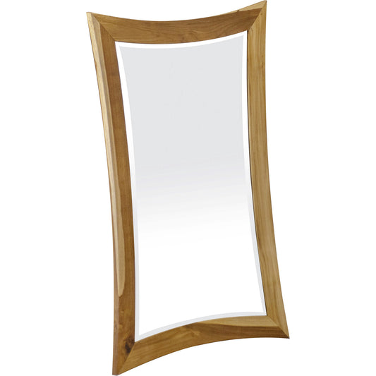 Brown Abstract Wood Framed Bathroom Vanity Mirror