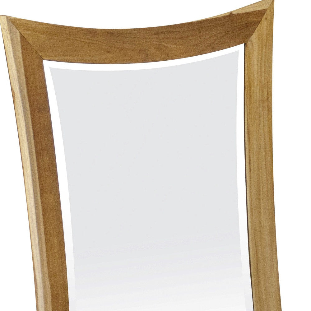 Brown Abstract Wood Framed Bathroom Vanity Mirror