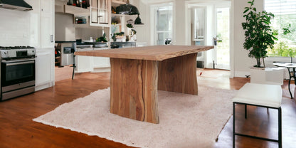 Brown Rectangular Solid Wood Dining Table