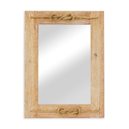 Rustic Brown Nautical Accent Framed Wall Mirror