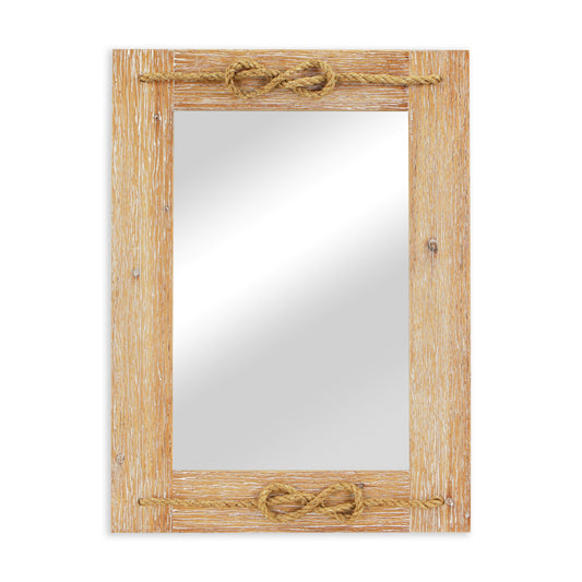 Rustic Brown Nautical Accent Framed Wall Mirror